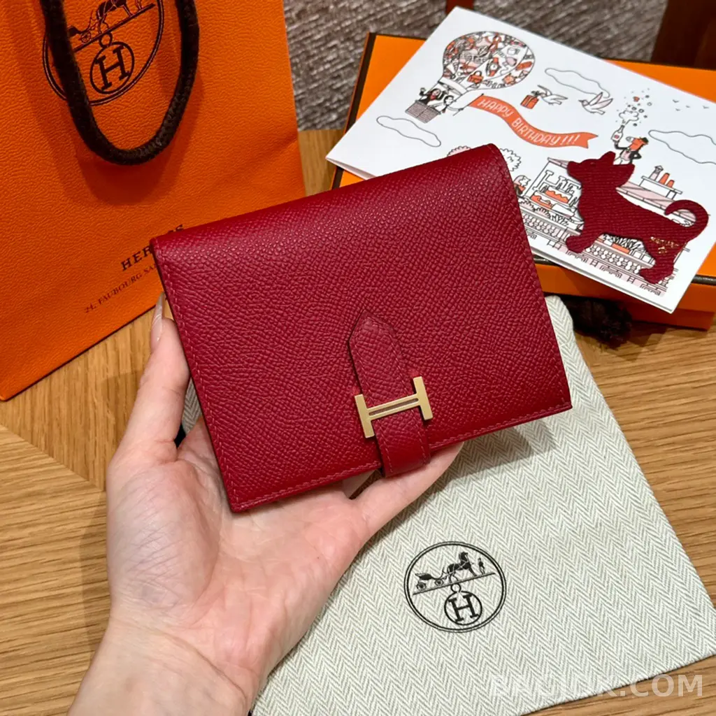 에르메스 Hermes 베안 컴팩트 지갑 앱송 금장 상세 이미지