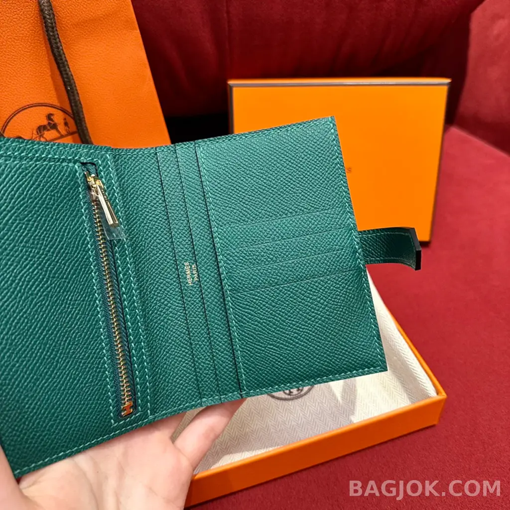 에르메스 Hermes 베안 컴팩트 지갑 앱송 금장 상세 이미지