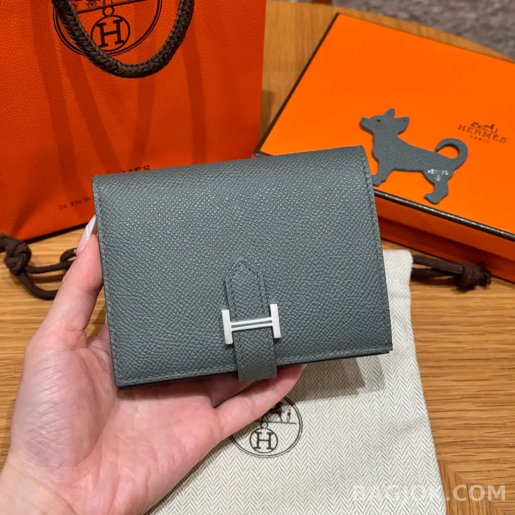 에르메스 Hermes 베안 컴팩트 지갑 앱송 은장 상세 이미지