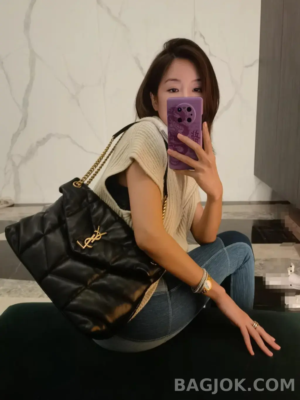 생로랑 Saint Laurent 루루 푸퍼백 미디움 상세 이미지