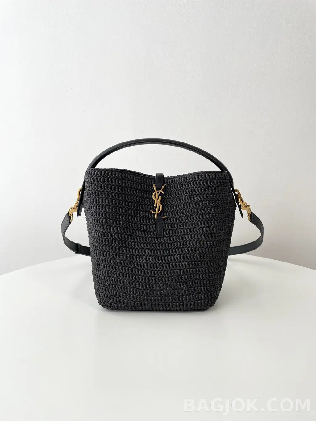 생로랑 Saint Laurent LE 37 버킷백 우븐 라피아 상세 이미지