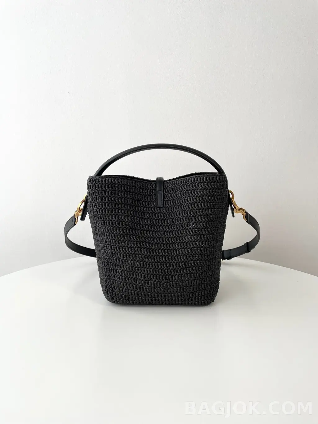 생로랑 Saint Laurent LE 37 버킷백 우븐 라피아 상세 이미지