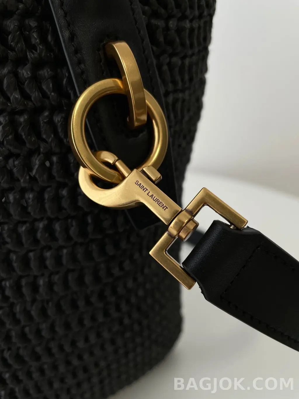 생로랑 Saint Laurent LE 37 버킷백 우븐 라피아 상세 이미지