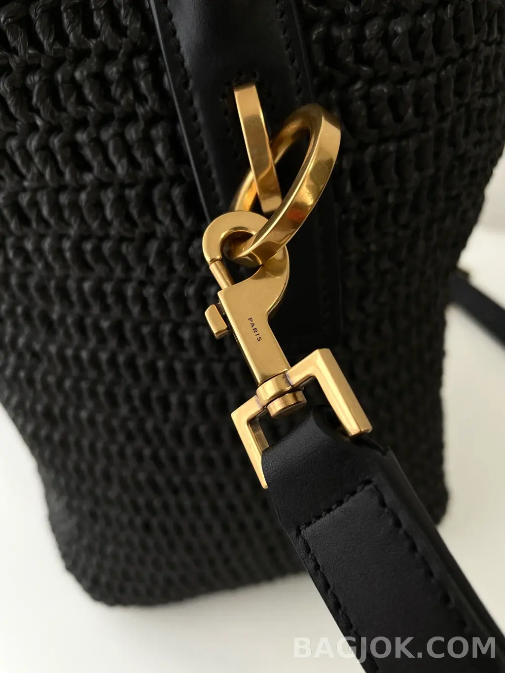 생로랑 Saint Laurent LE 37 버킷백 우븐 라피아 상세 이미지