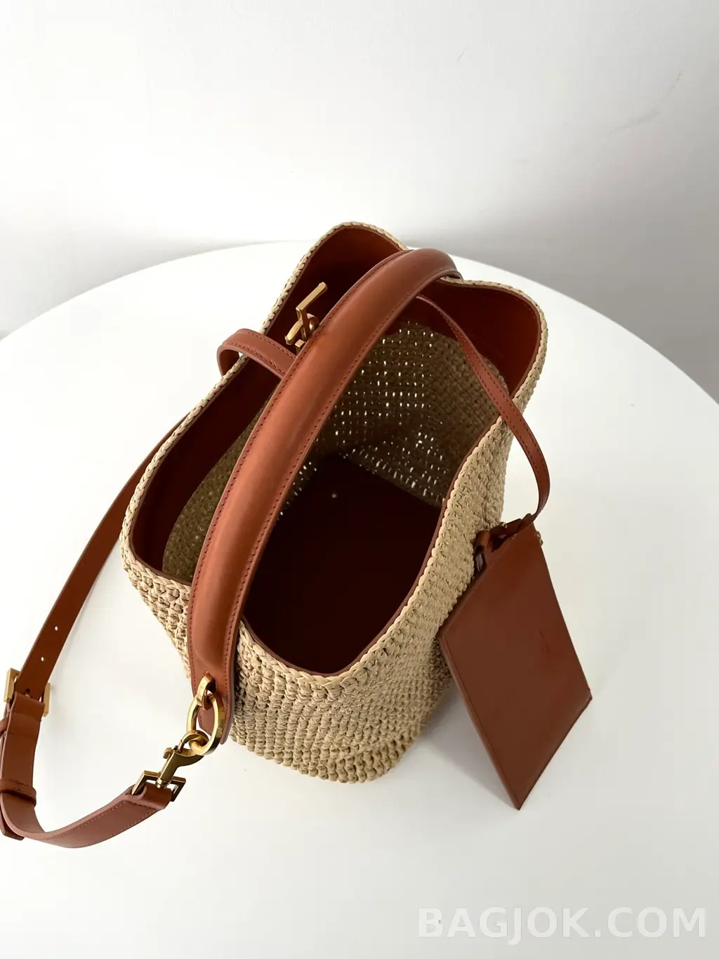 생로랑 Saint Laurent LE 37 버킷백 우븐 라피아 상세 이미지