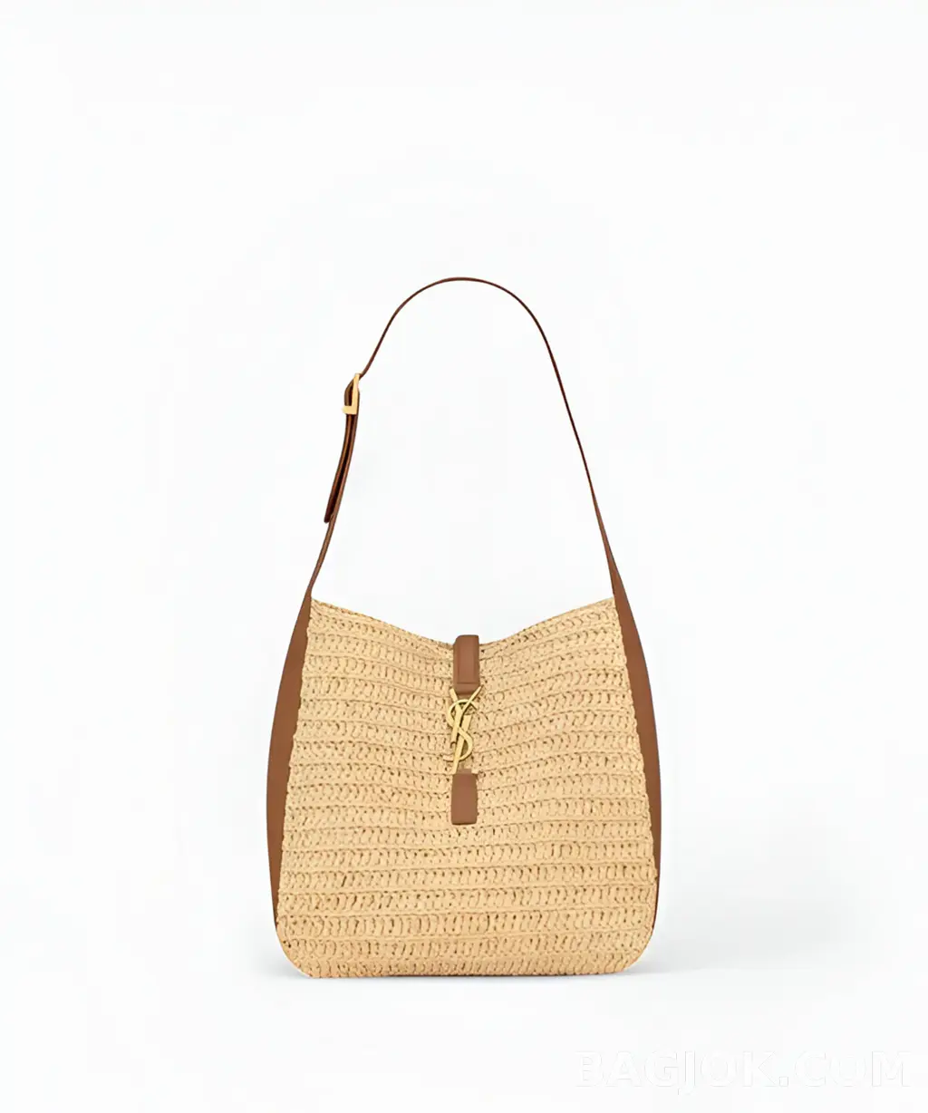 생로랑 Saint Laurent LE 5À7 서플 라피아 앤 레더 스몰 상세 이미지