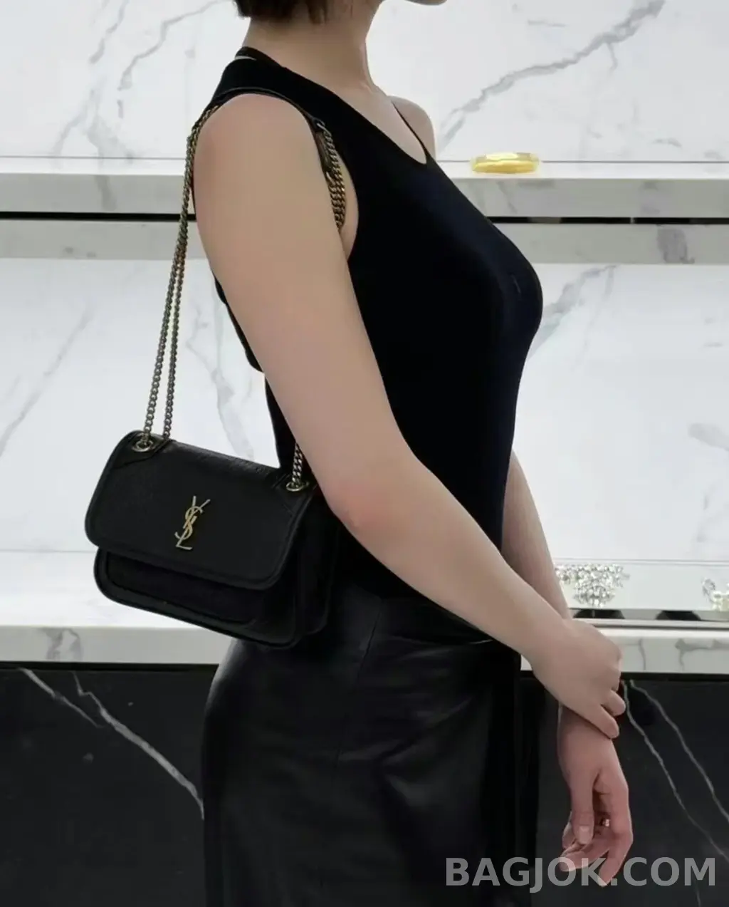 생로랑 Saint Laurent 니키백 그레인 램스킨 미니 상세 이미지