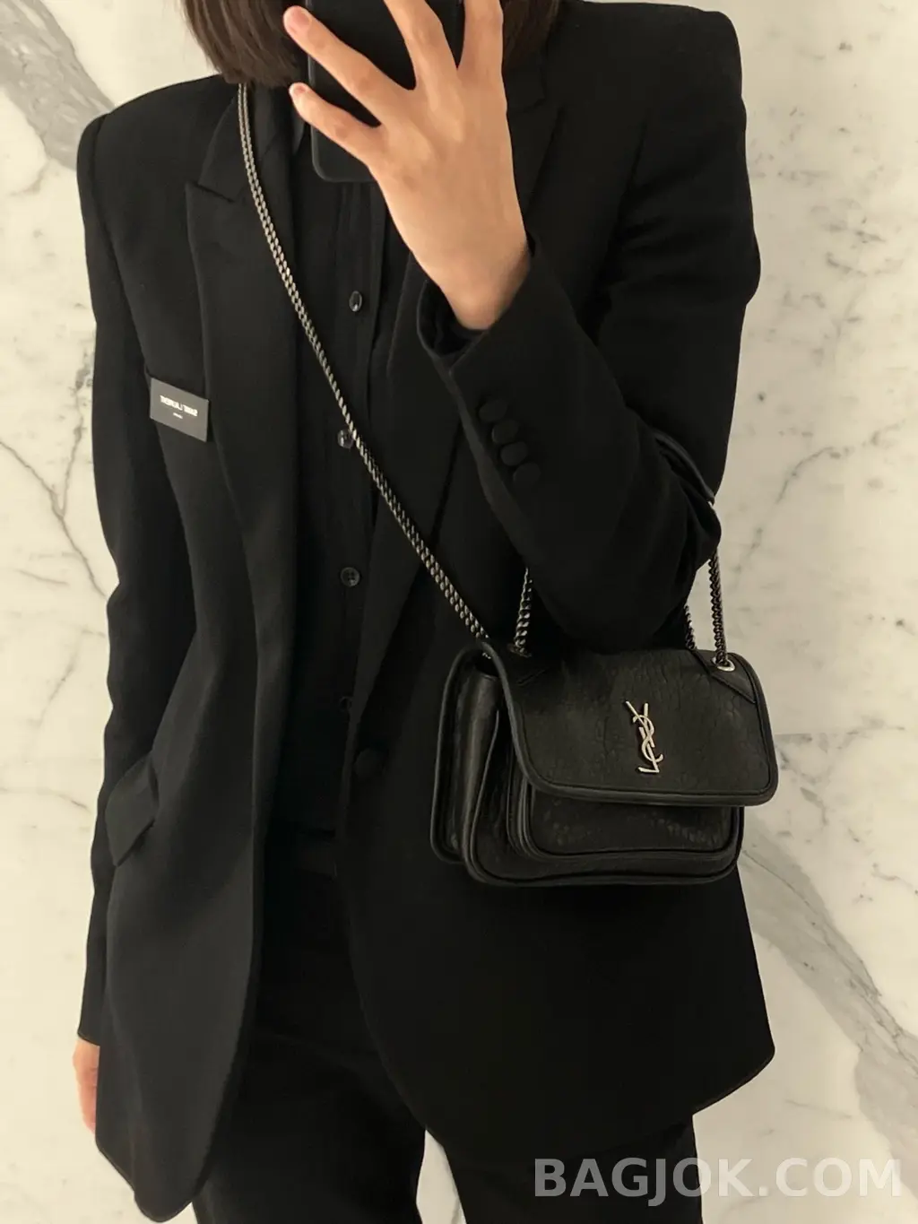 생로랑 Saint Laurent 니키백 그레인 램스킨 미니 상세 이미지