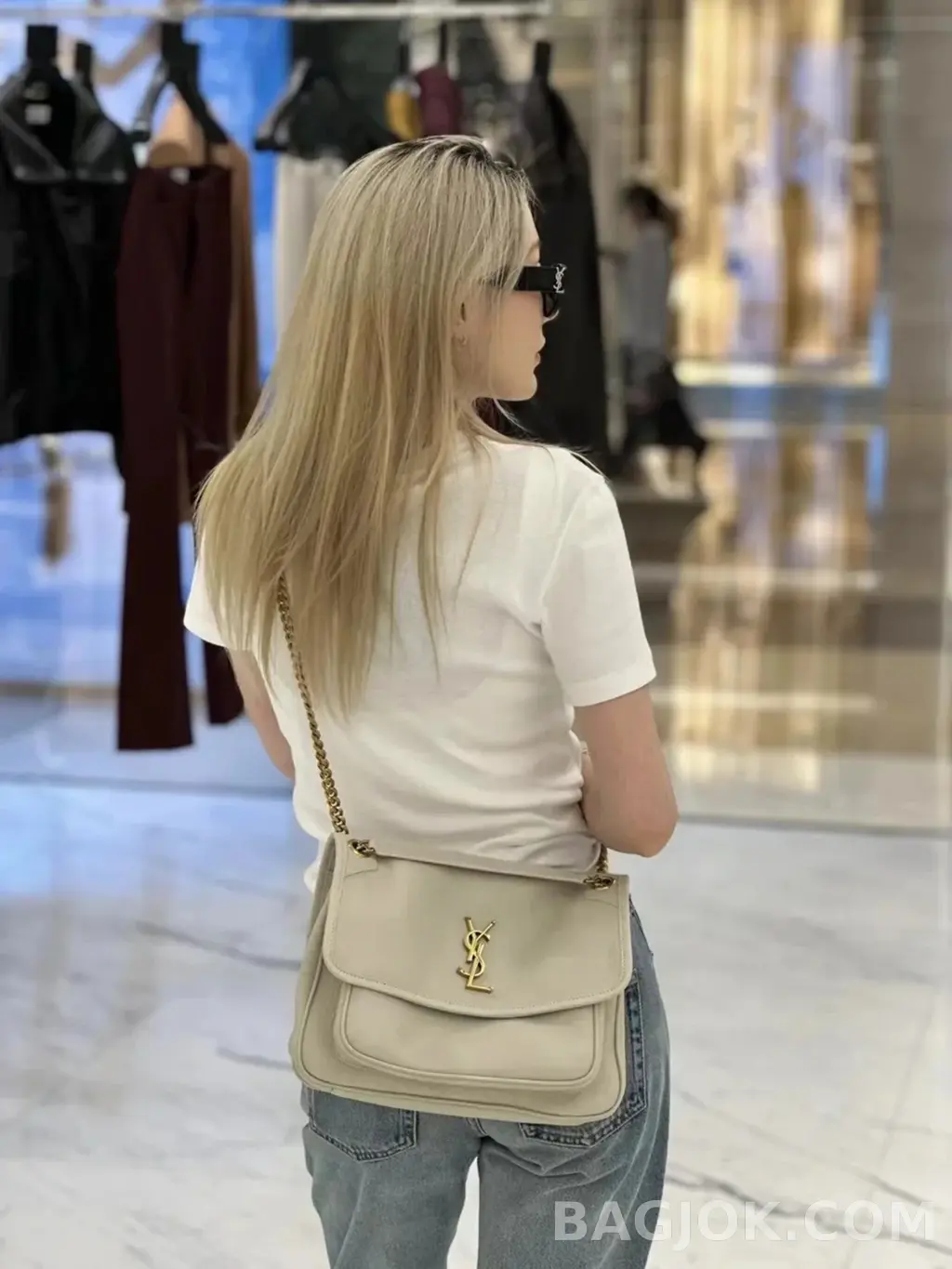 생로랑 Saint Laurent 니키백 그레인 램스킨 미디움 상세 이미지
