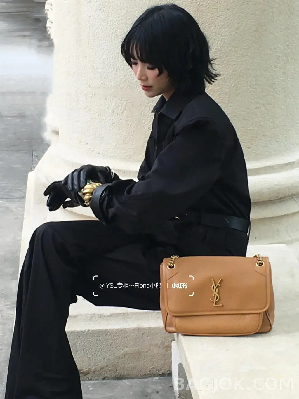 생로랑 Saint Laurent 니키백 그레인 램스킨 미디움 상세 이미지