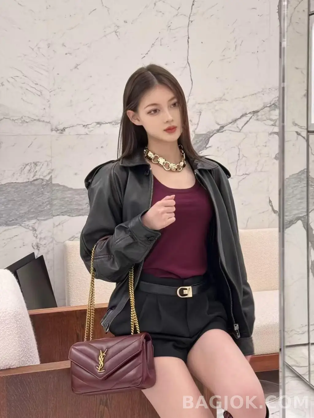 생로랑 Saint Laurent 루루 마틀라세 램스킨 스몰 상세 이미지