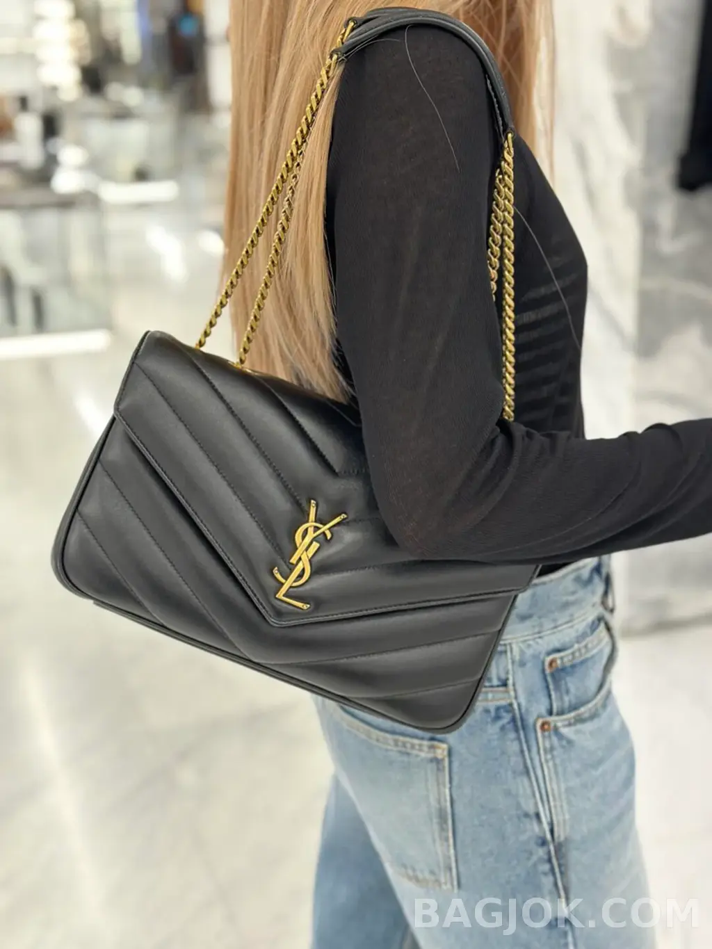 생로랑 Saint Laurent 루루 마틀라세 램스킨 라지 상세 이미지