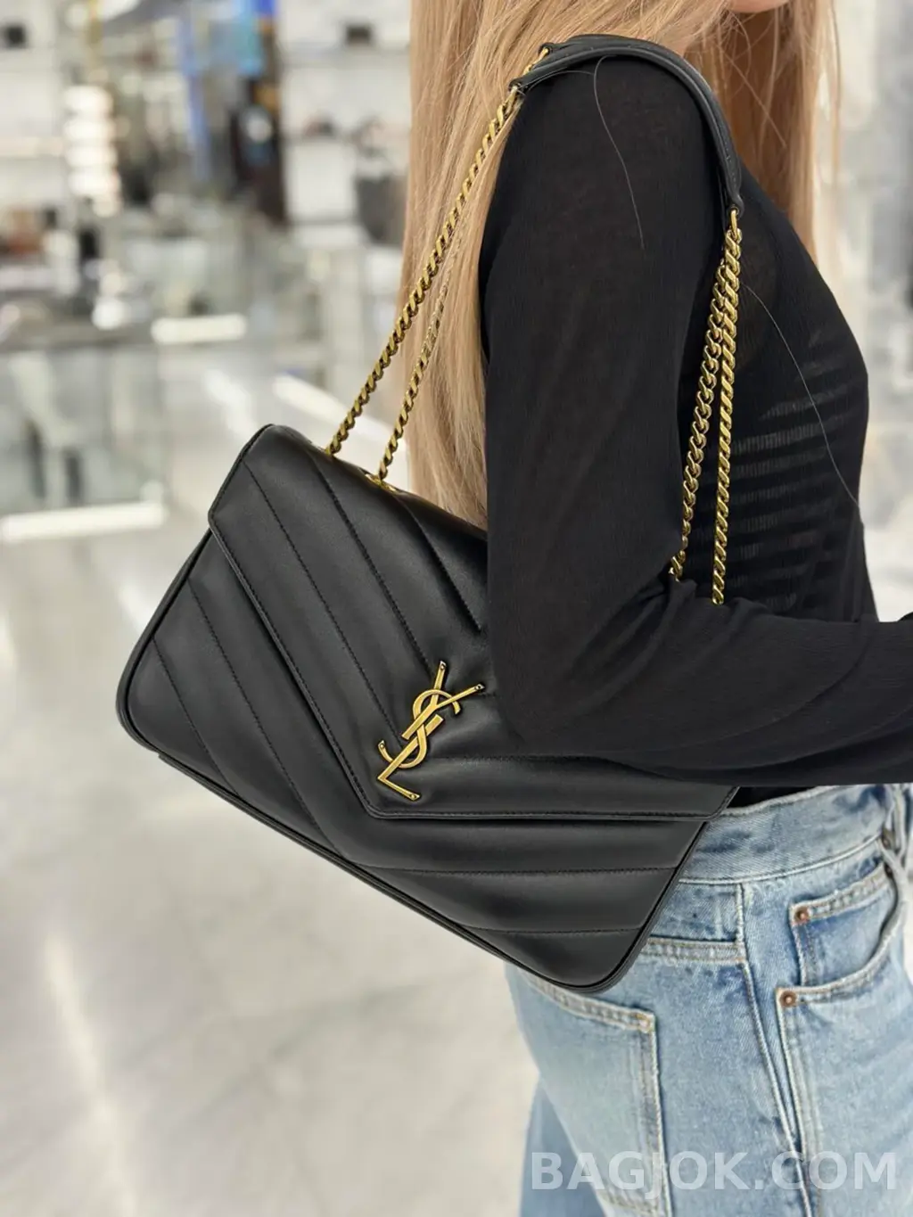 생로랑 Saint Laurent 루루 마틀라세 램스킨 라지 상세 이미지