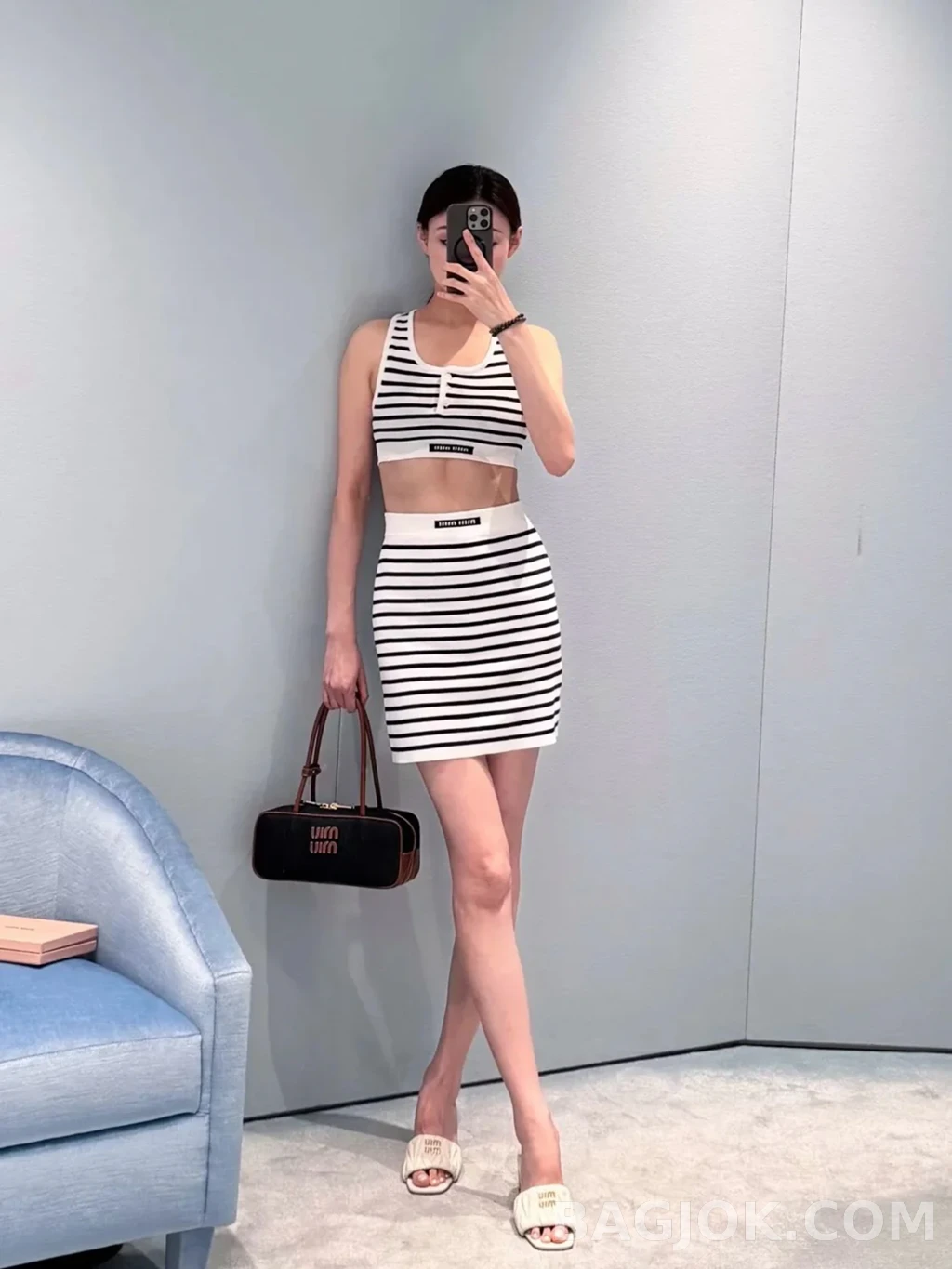 미우미우 MiuMiu 보 데님 백 스몰 상세 이미지