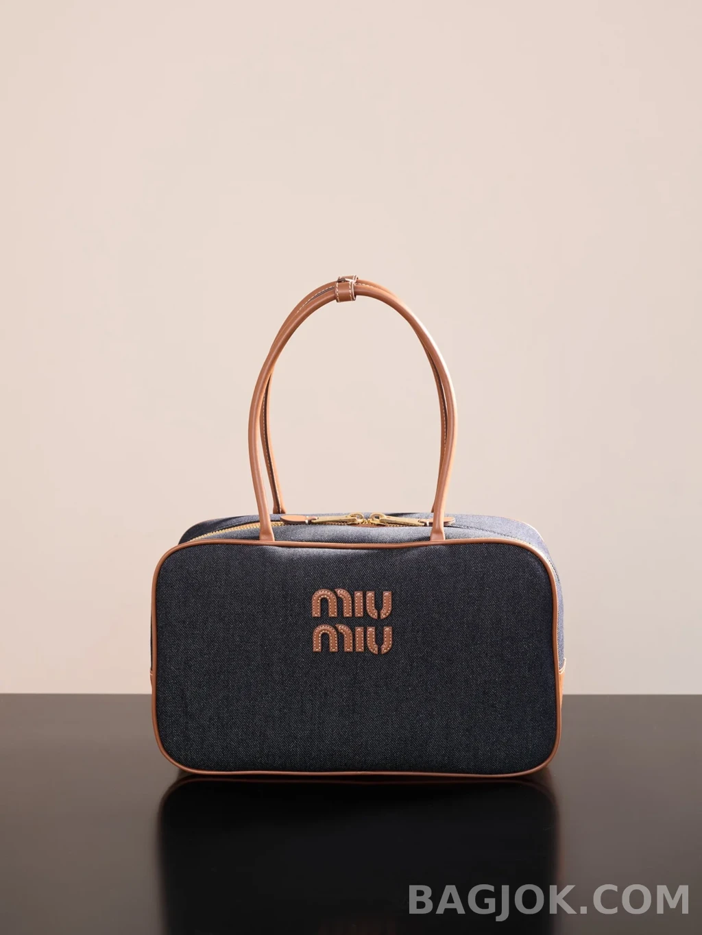 미우미우 MiuMiu 보 데님 백 라지 상세 이미지
