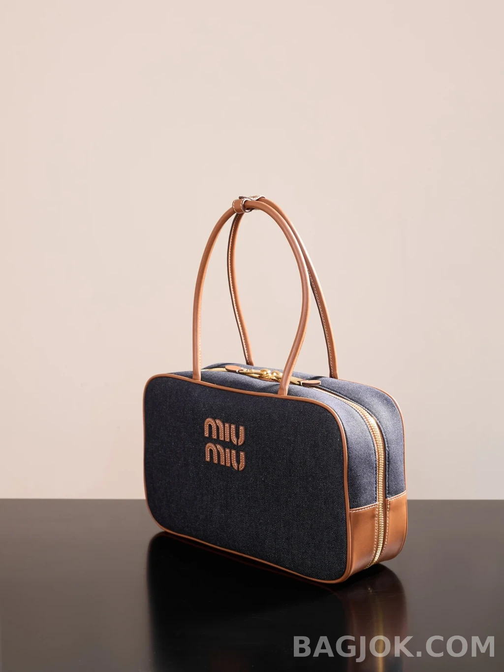 미우미우 MiuMiu 보 데님 백 라지 상세 이미지
