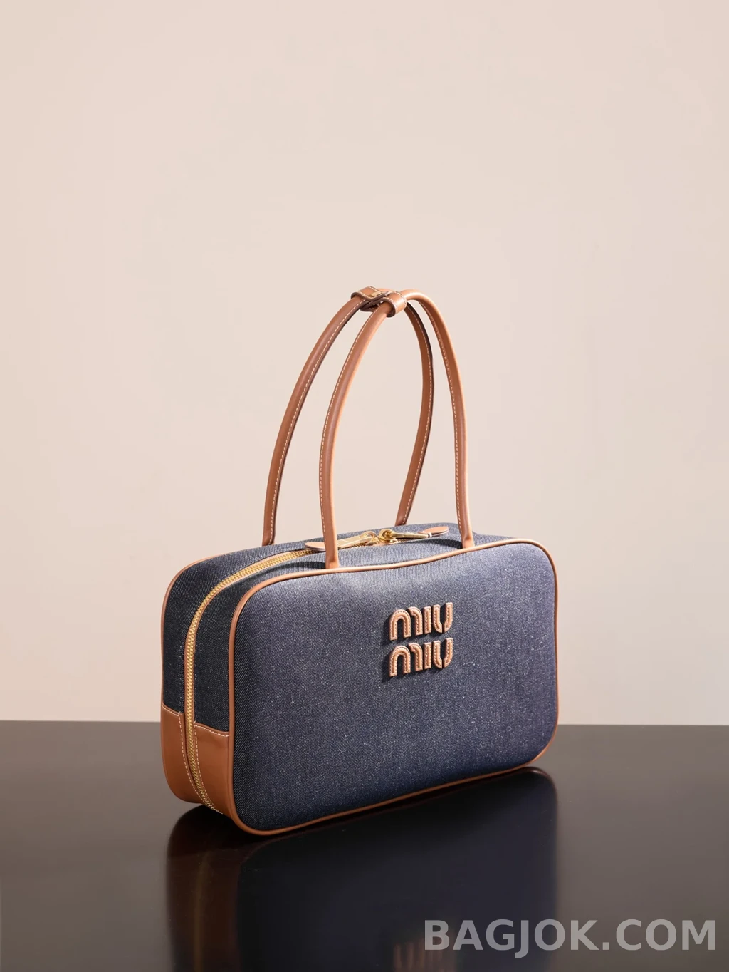 미우미우 MiuMiu 보 데님 백 라지 상세 이미지