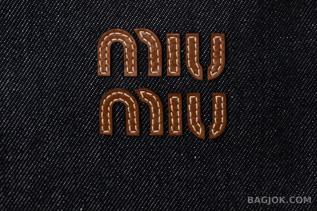 미우미우 MiuMiu 아이비 데님 핸드백 블루 브랜디 상세 이미지