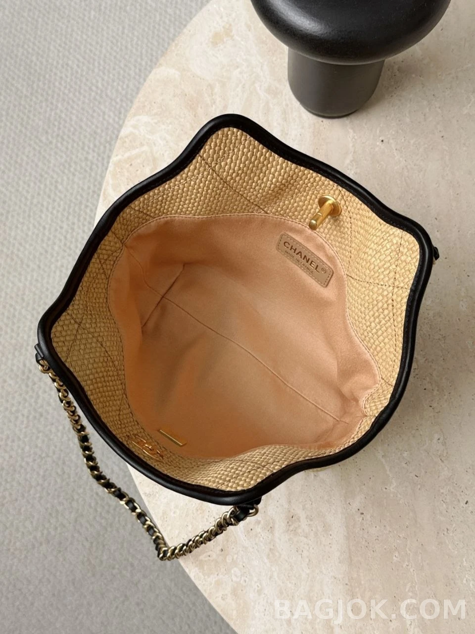 샤넬 Chanel 26C 브레이드 라피아 카프스킨 스몰 쇼핑 백 상세 이미지