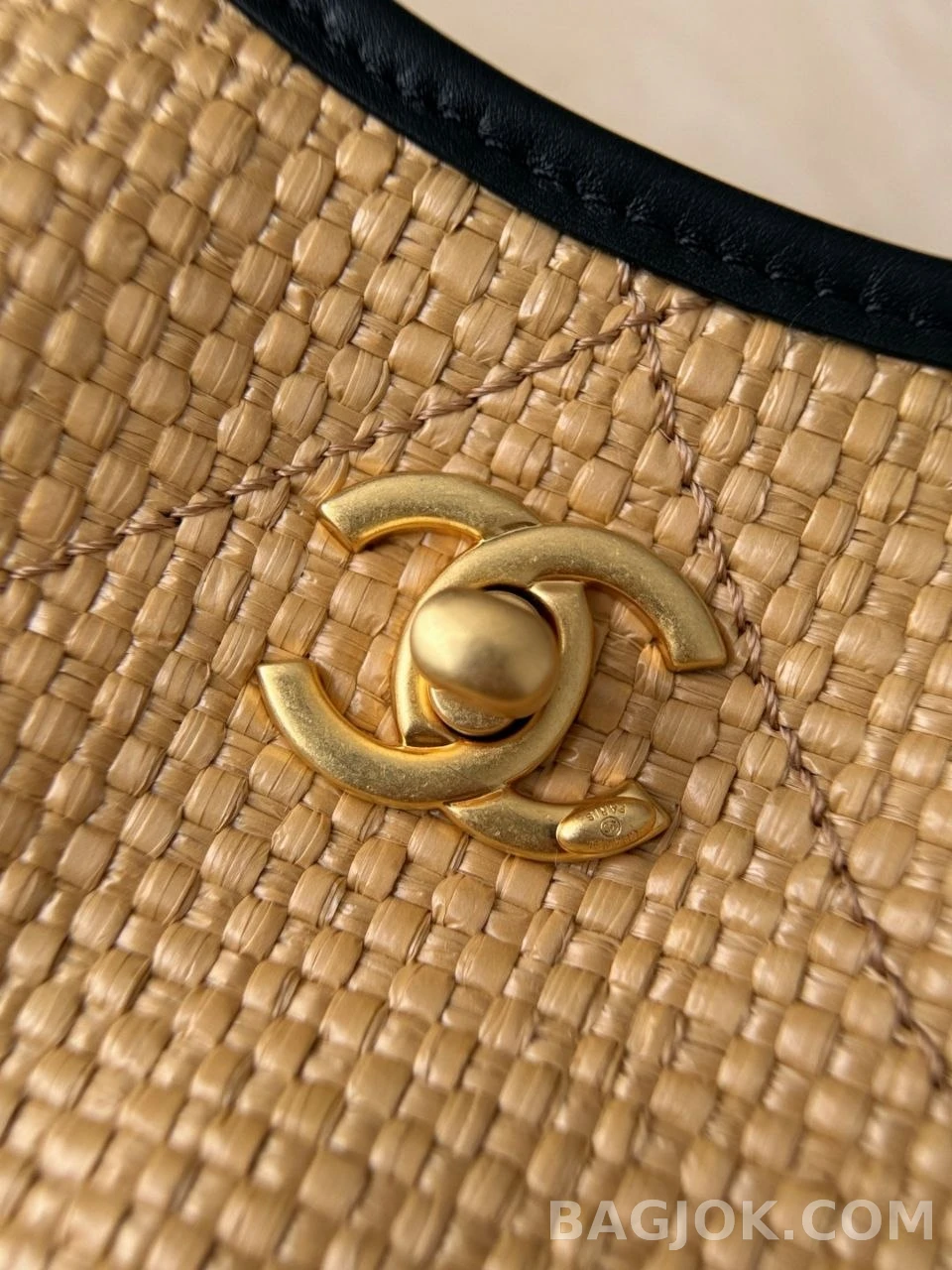 샤넬 Chanel 26C 브레이드 라피아 카프스킨 스몰 쇼핑 백 상세 이미지