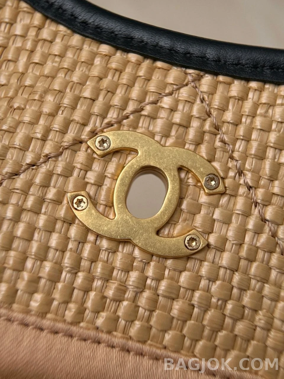 샤넬 Chanel 26C 브레이드 라피아 카프스킨 스몰 쇼핑 백 상세 이미지