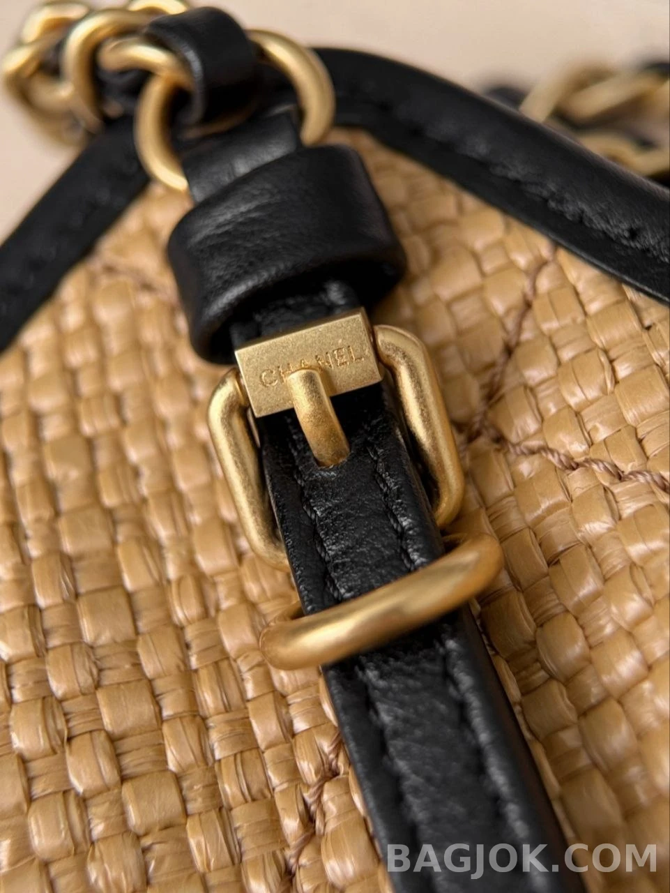 샤넬 Chanel 26C 브레이드 라피아 카프스킨 스몰 쇼핑 백 상세 이미지