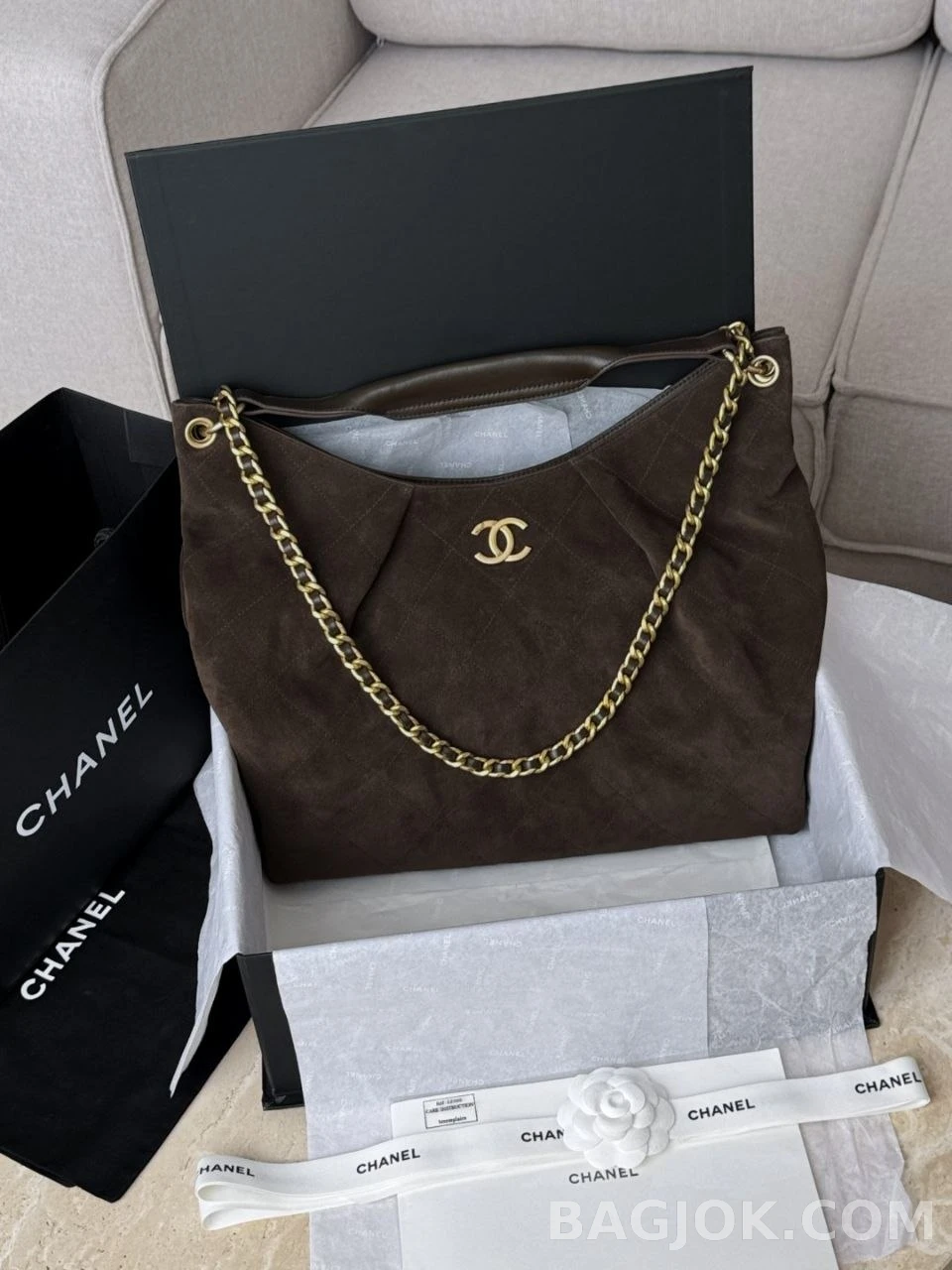 샤넬 Chanel 26c 히피 호보백 라지 (스웨이드) 상세 이미지