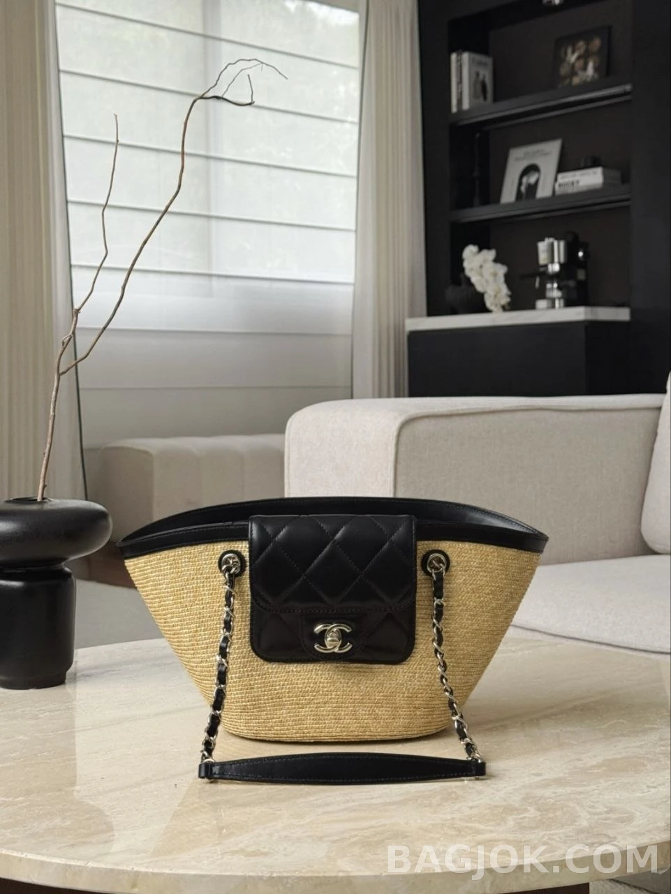 샤넬 Chanel 26c 라피아 스몰 쇼핑 백 상세 이미지