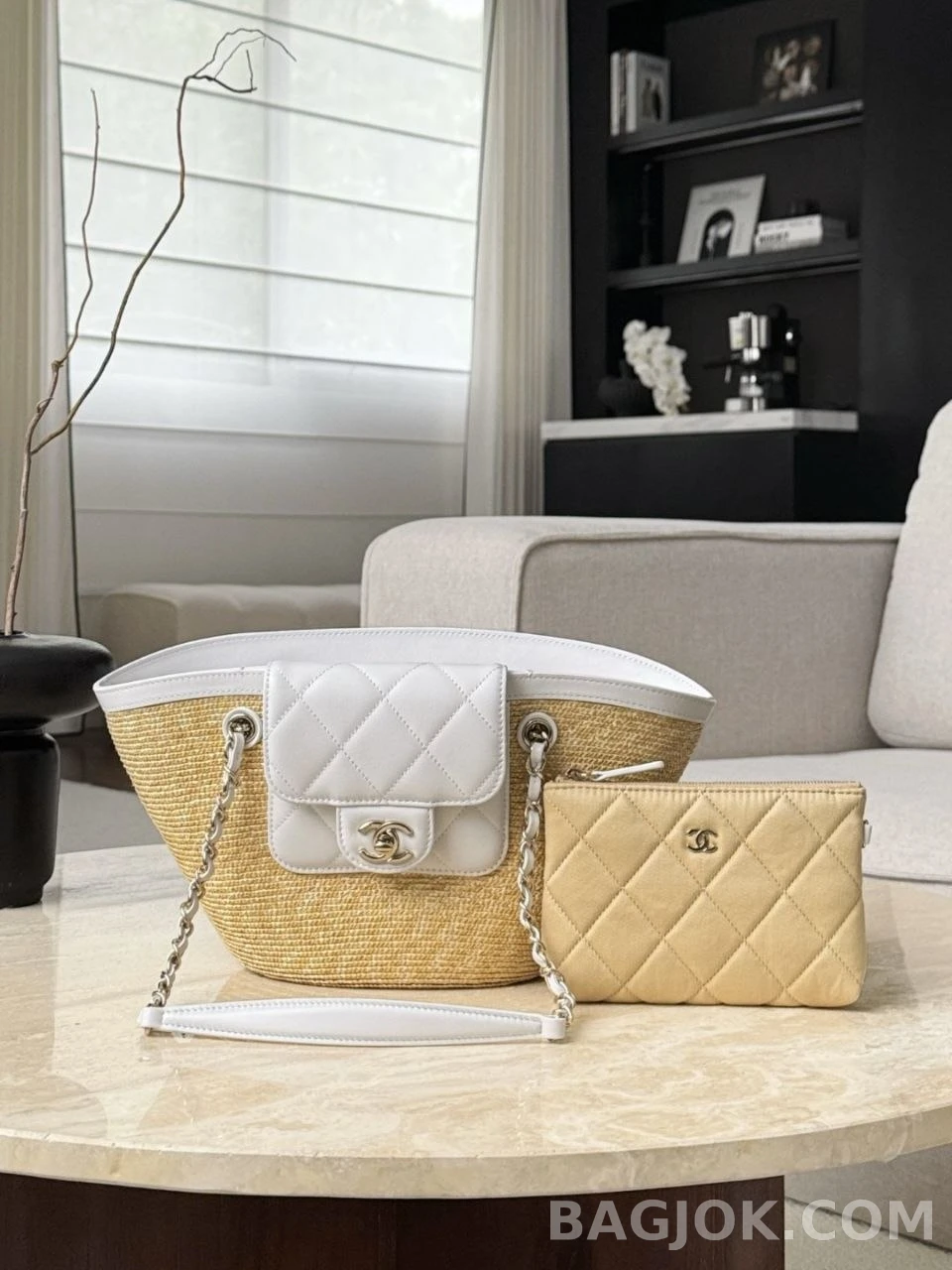 샤넬 Chanel 26c 라피아 스몰 쇼핑 백 상세 이미지