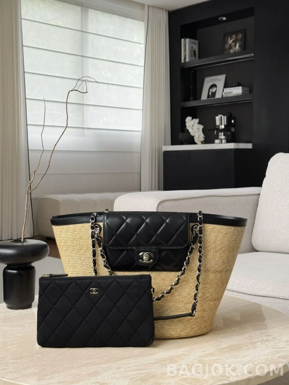 샤넬 Chanel 26c 라피아 라지 쇼핑 백 상세 이미지