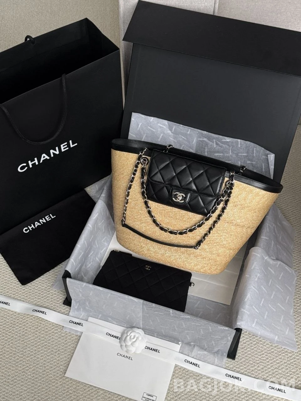 샤넬 Chanel 26c 라피아 라지 쇼핑 백 상세 이미지