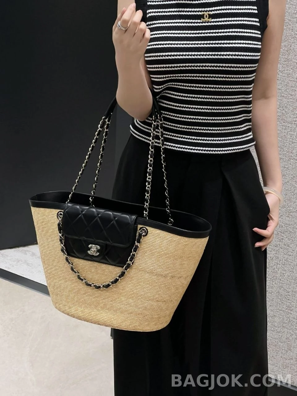 샤넬 Chanel 26c 라피아 라지 쇼핑 백 상세 이미지