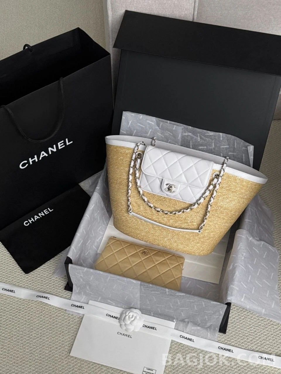 샤넬 Chanel 26c 라피아 라지 쇼핑 백 상세 이미지