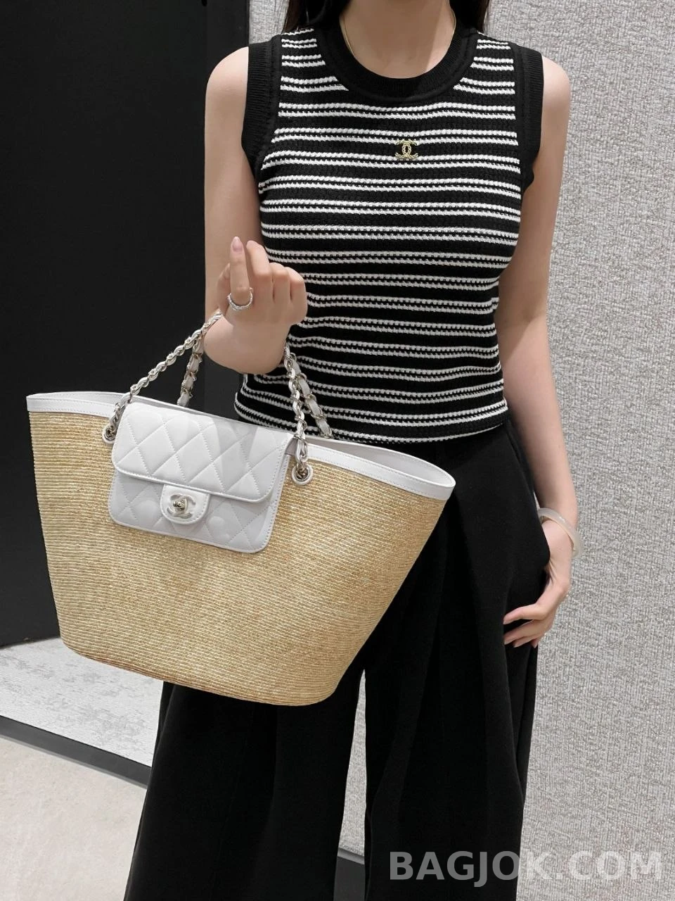 샤넬 Chanel 26c 라피아 라지 쇼핑 백 상세 이미지