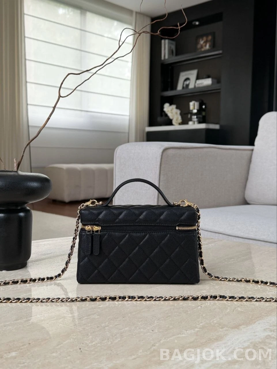 샤넬 Chanel 26c LP 클래식 캐비어 탑핸들 베니티 케이스 상세 이미지