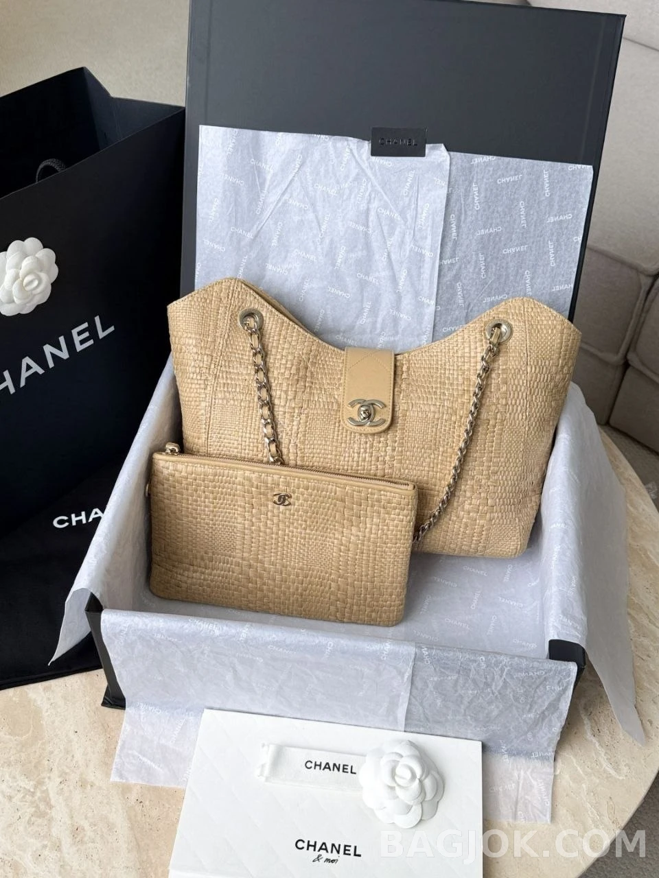 샤넬 Chanel 26P 라피아 토트백 상세 이미지