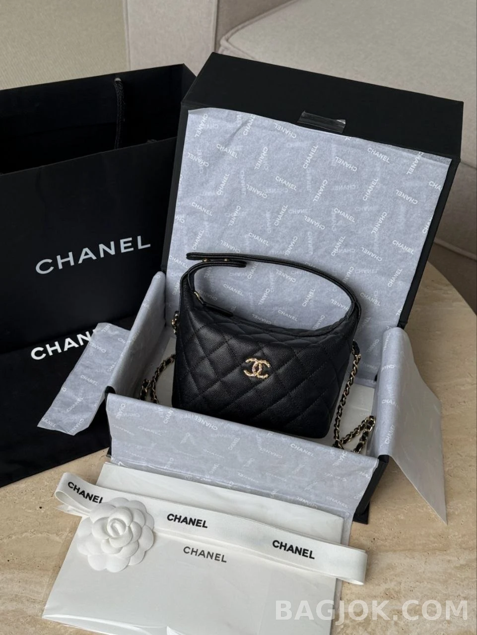 샤넬 Chanel 26P 클래식 체인 미니 호보백 캐비어 상세 이미지