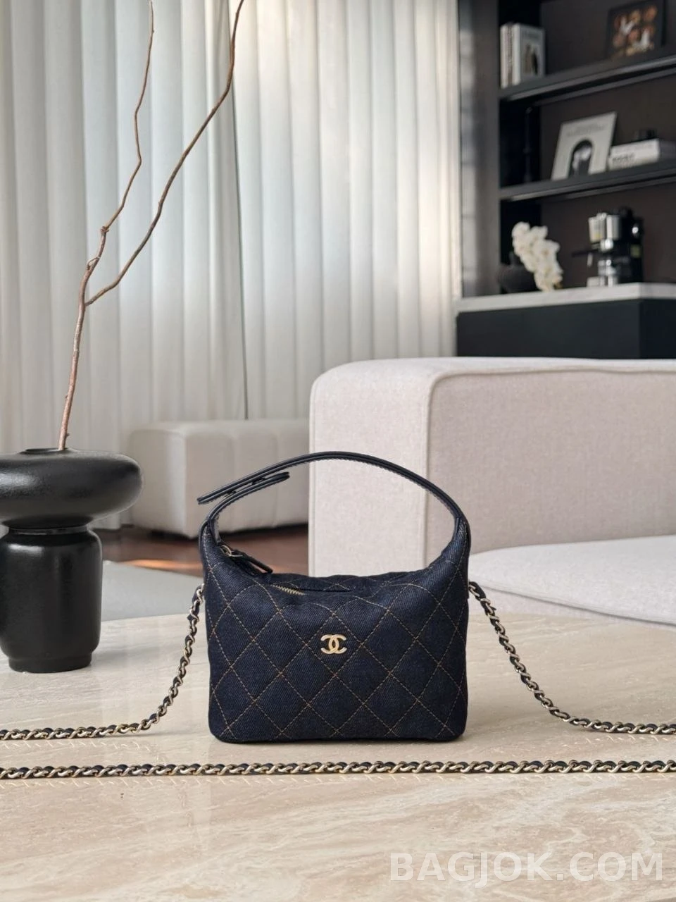 샤넬 Chanel 26P 클래식 체인 미니백 데님 상세 이미지