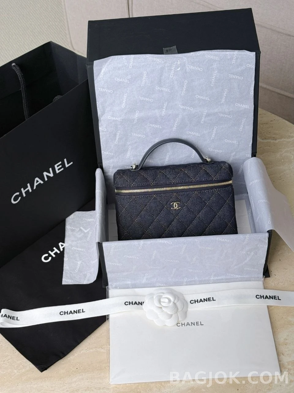 샤넬 Chanel 26P LP 탑핸들 데님 베니티 케이스 상세 이미지