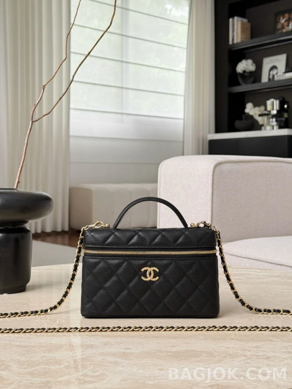 샤넬 Chanel 26P LP 탑핸들 캐비어 베니티 케이스 상세 이미지