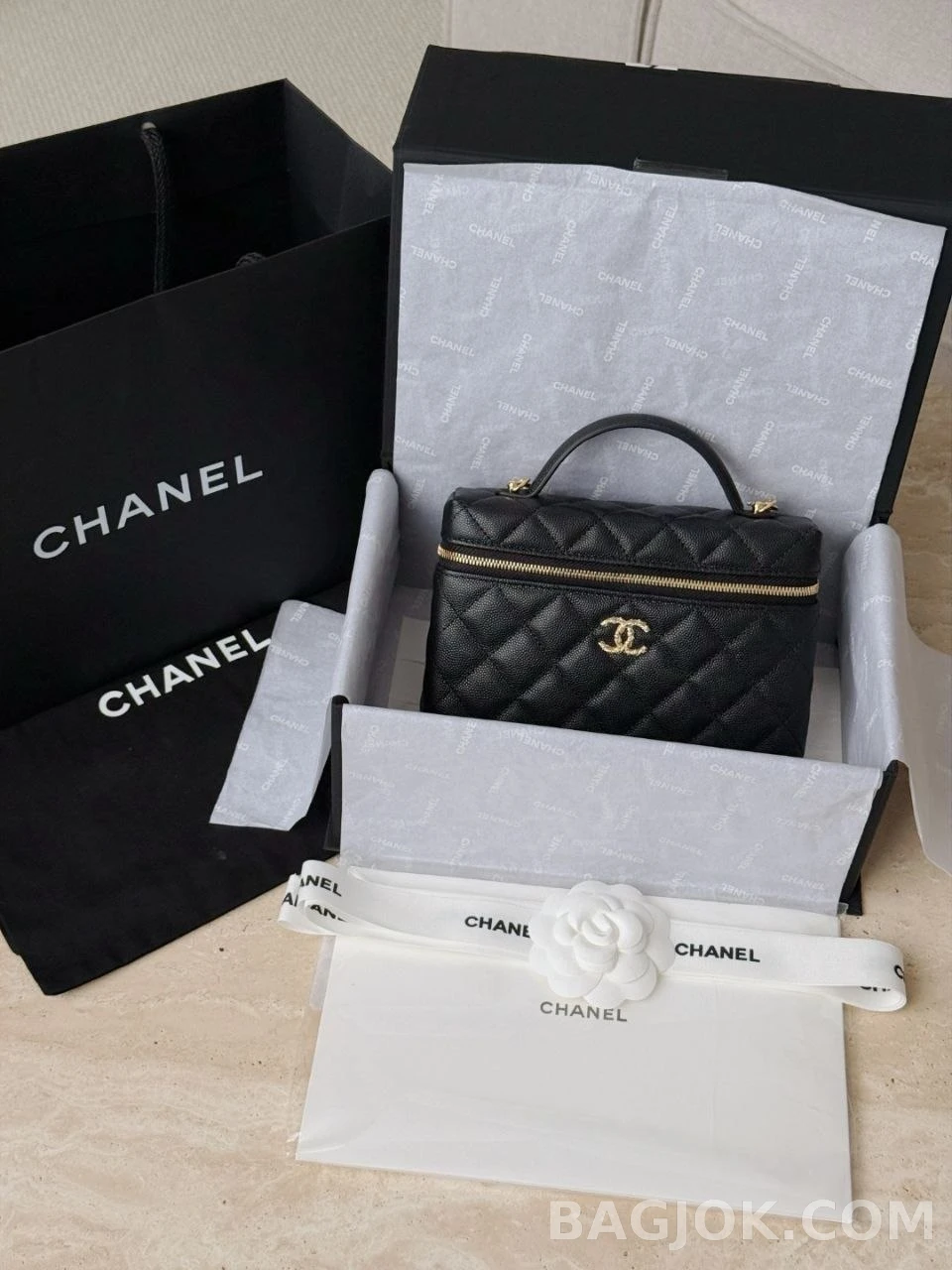 샤넬 Chanel 26P LP 탑핸들 캐비어 베니티 케이스 상세 이미지
