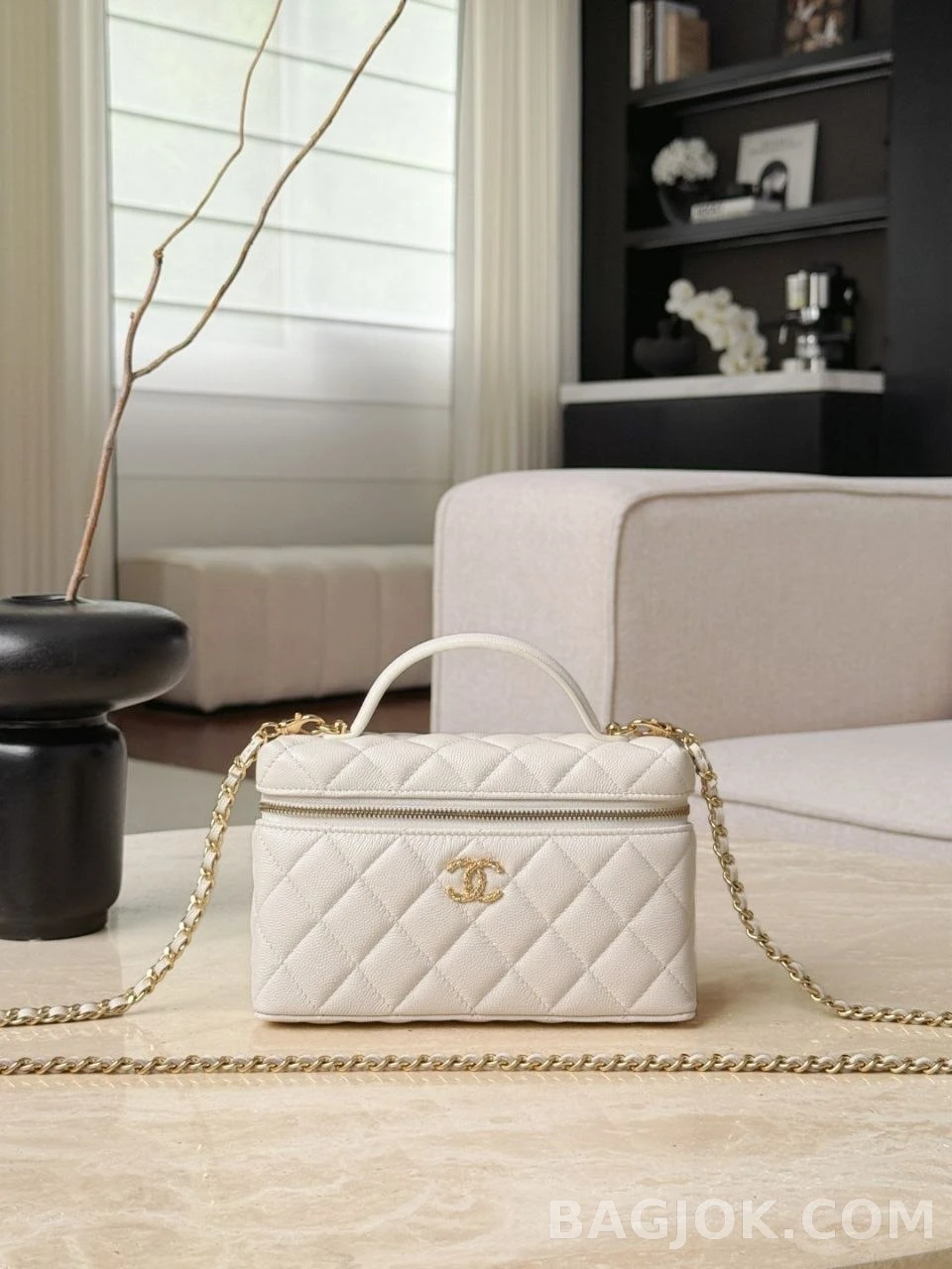 샤넬 Chanel 26P LP 탑핸들 캐비어 베니티 케이스 상세 이미지