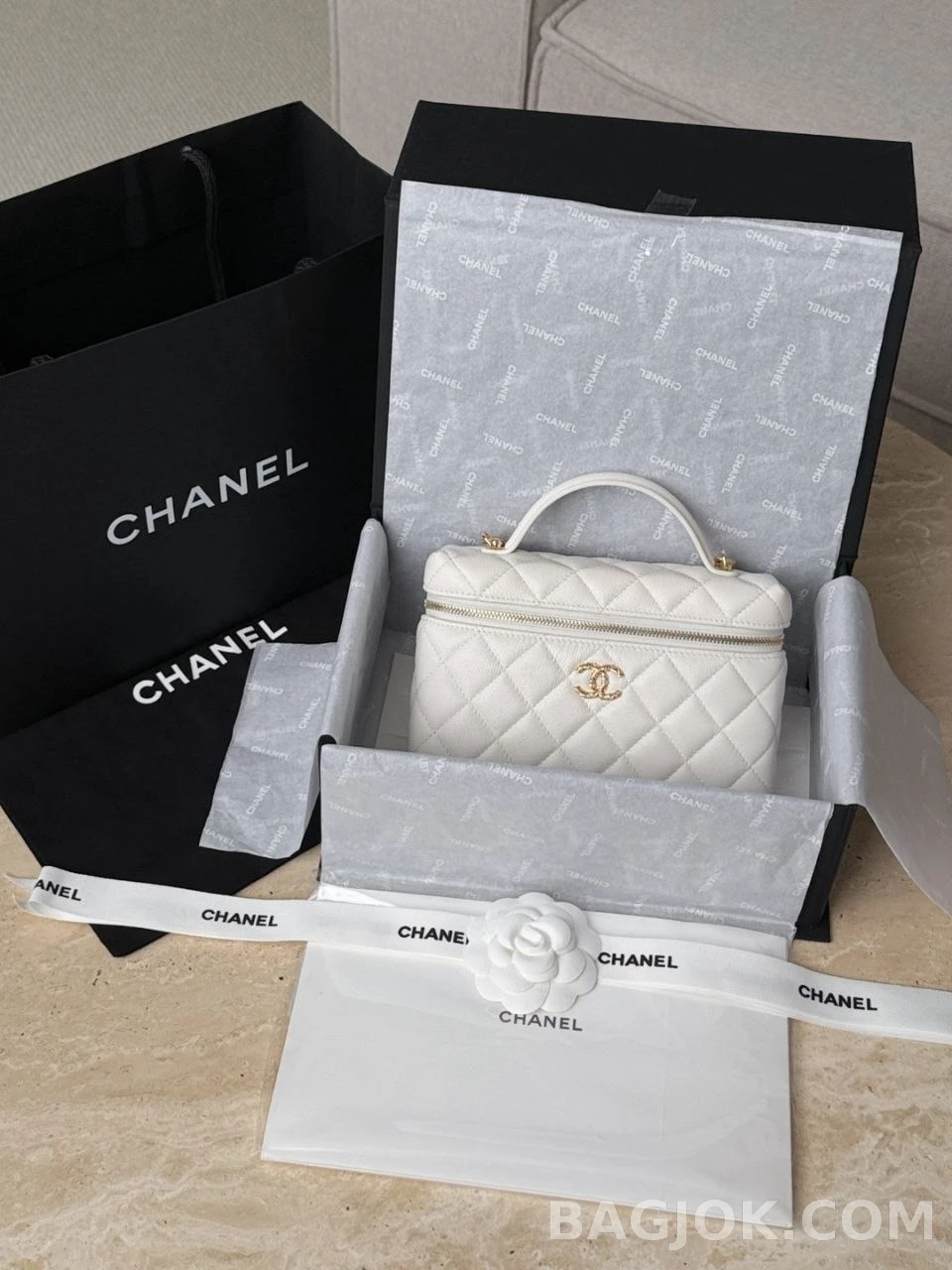샤넬 Chanel 26P LP 탑핸들 캐비어 베니티 케이스 상세 이미지