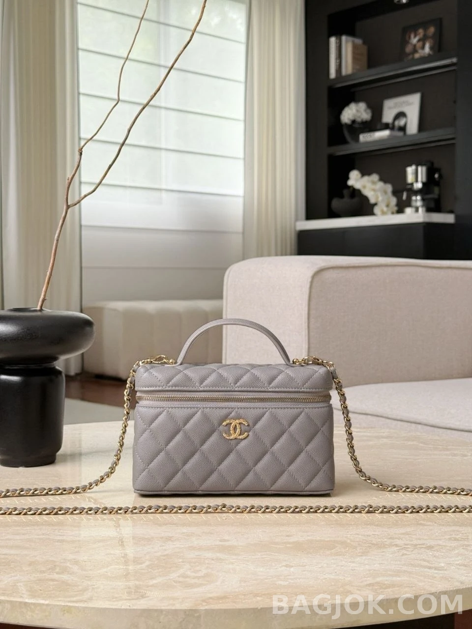 샤넬 Chanel 26P LP 탑핸들 캐비어 베니티 케이스 상세 이미지