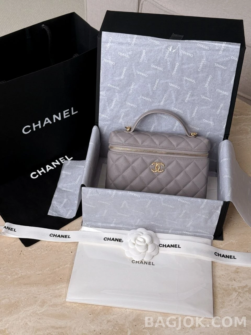 샤넬 Chanel 26P LP 탑핸들 캐비어 베니티 케이스 상세 이미지