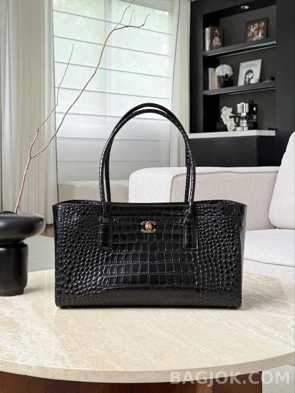 샤넬 Chanel 26s 크로커다일 카프스킨 스몰 쇼핑백 상세 이미지