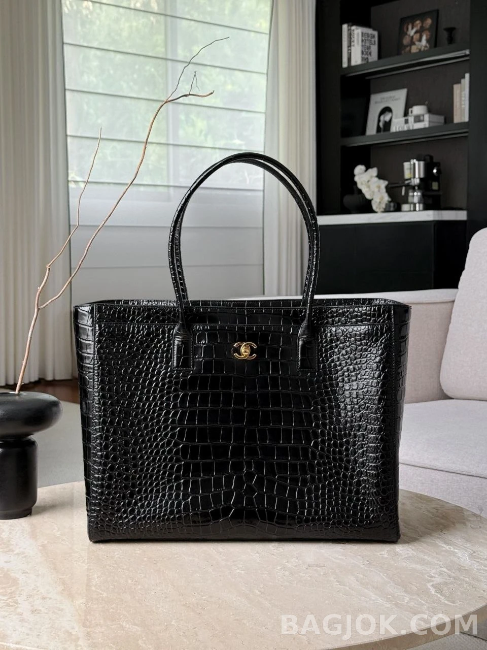 샤넬 Chanel 26s 크로커다일 카프스킨 미디움 쇼핑백 상세 이미지