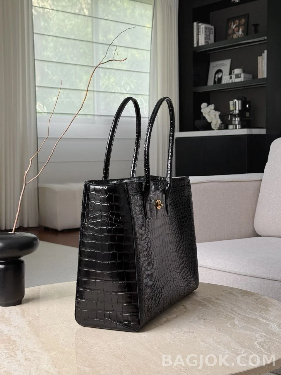 샤넬 Chanel 26s 크로커다일 카프스킨 미디움 쇼핑백 상세 이미지