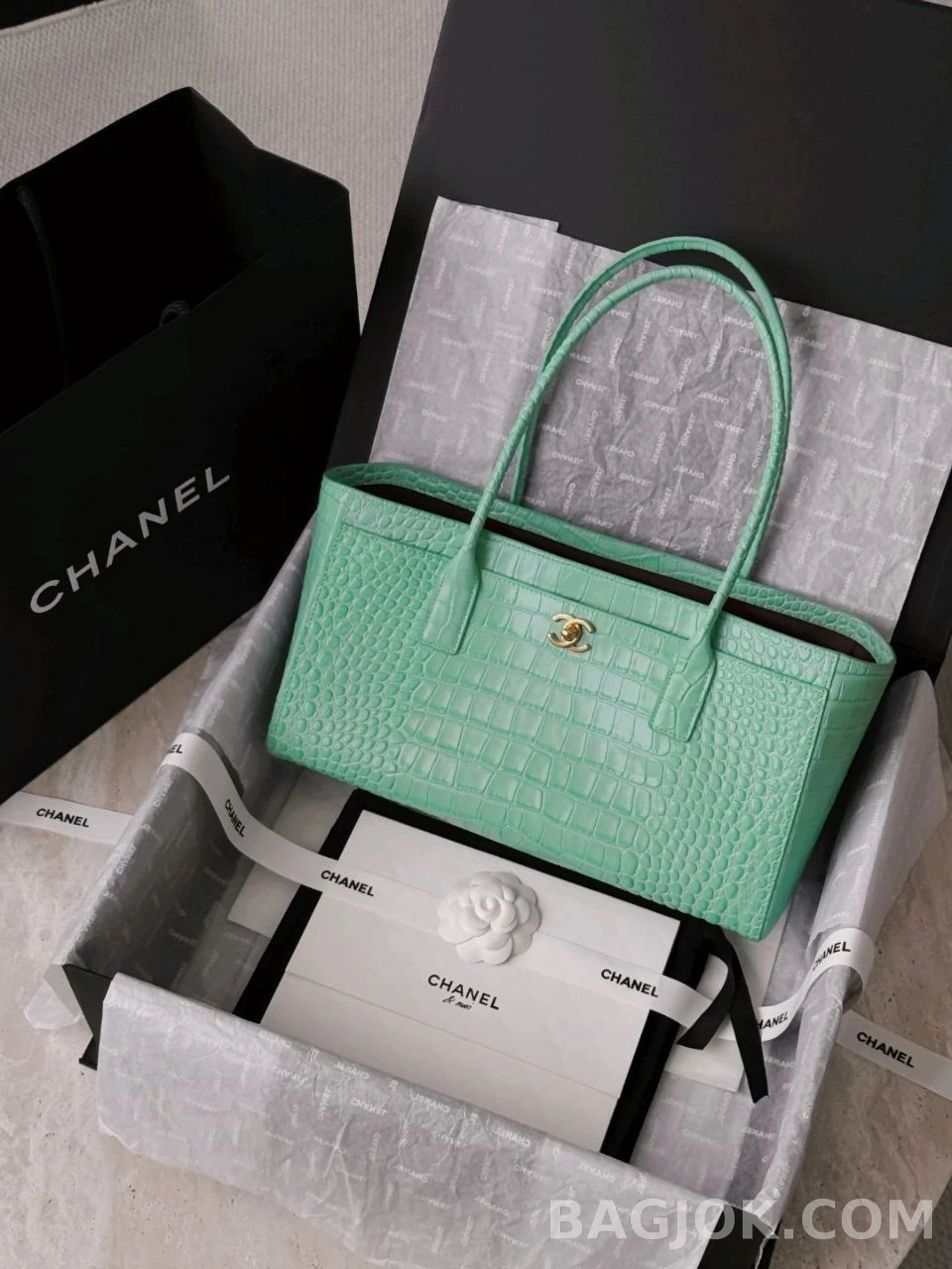 샤넬 Chanel 26s 크로커다일 카프스킨 스몰 쇼핑백 상세 이미지