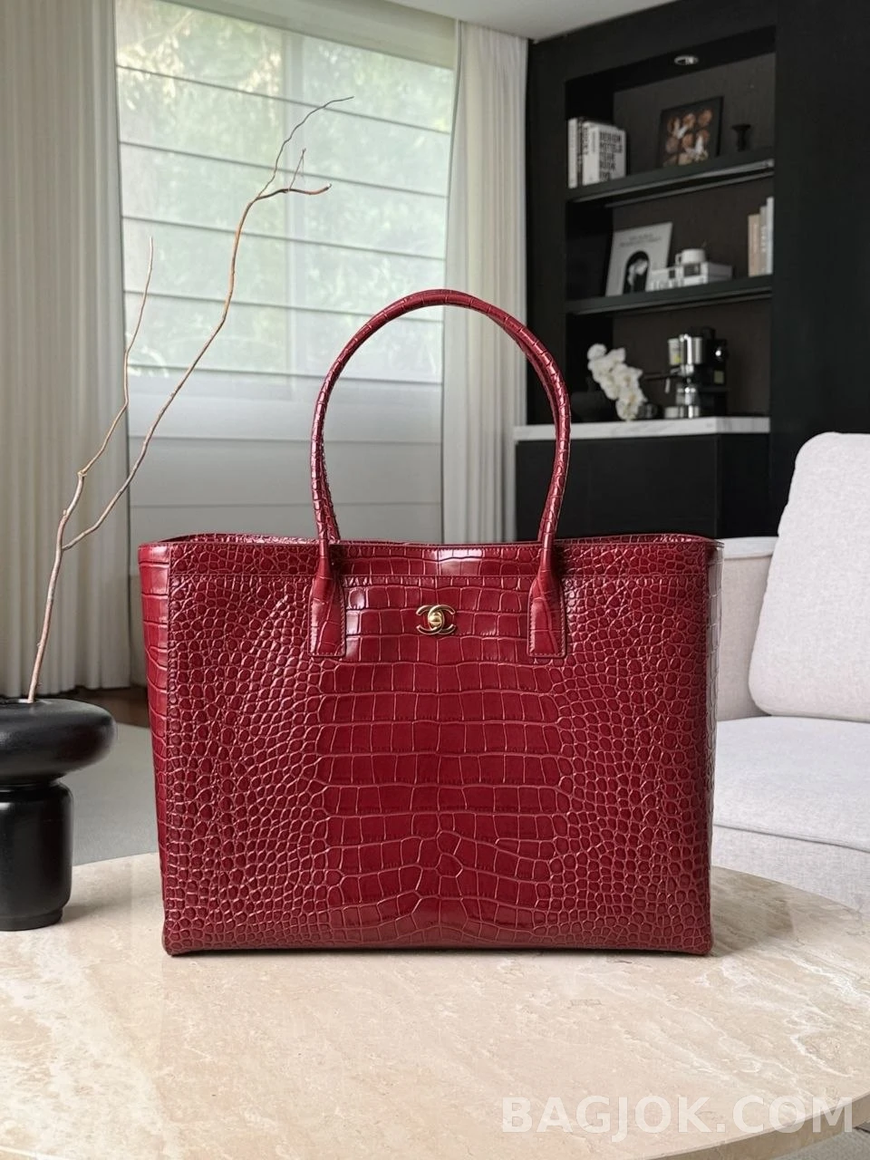샤넬 Chanel 26s 크로커다일 카프스킨 미디움 쇼핑백 상세 이미지